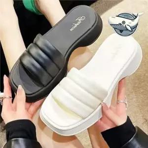 스타일리시 발편한 통굽 뮬 슬리퍼 여름 캐주얼 발편한 줄무늬밴드 디지안 통굽 뮬