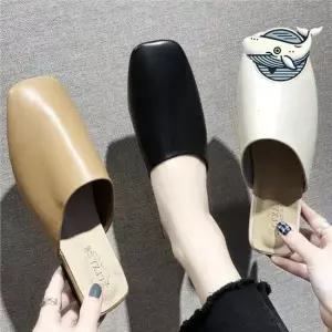 깔끔한 사각코 뮬 슬리퍼 편안한 데일리 블로퍼 사각코 무지단화 뮬 블로퍼 LT 슬림