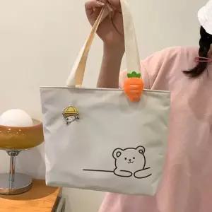 패션 여성 인기 손가방 데일리 유행 아이보리 에코백
