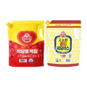 [오뚜기] 고소한 골드 마요네즈 3.2kg + 식당용 케 3.3kg 스파우트팩..[35952629]