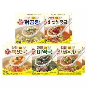 [오뚜기] 간편 블럭국 x 10팩(미역국2+북어국2+닭곰탕2+버섯해장2+사골우거지2)..[35952669]