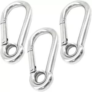 바이티야르 10 PCS M5 2인치 스테인리스 스틸 헤비 듀티 카라비너 클립 키체인 둥근 구멍 스냅 훅 퀵 링크