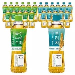 롯데 더하다 옥수수수염차 500ml 12개+보리차 500ML 12개 (총24개)