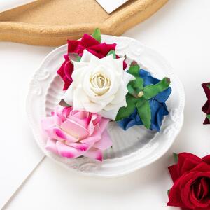 6Cm 100Pcs 스크랩북 ValentineHome 장식 웨딩 정원에 대 한 빨간 플란넬 웅크 리고 장미 Diy 사탕 상자