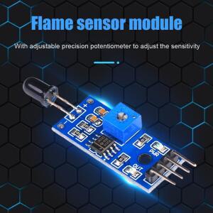 4핀 IR 화염 감지 센서 모듈 3.3V-5V 화재 적외선 수신기 아두이노 DIY 키트용 감도 조절 가능