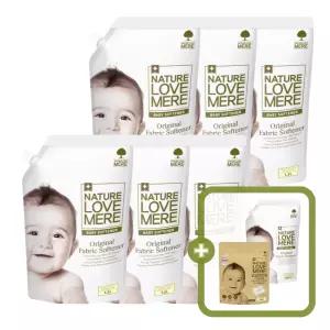 네이쳐러브메레 아기섬유유연제 리필형 1300ml 6팩 + [GIFT] 아기 캡슐세제 10개입 1팩+오리지널향 유연제리필 500ml 1팩