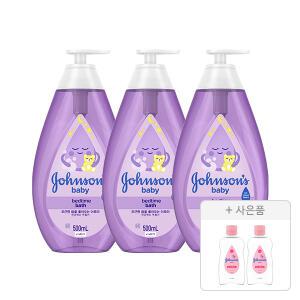 존슨즈 베드타임 바스 500ml, 3개 + 증정(베이비오일 125ml, 2개)