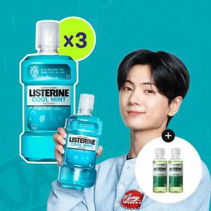 리스테린 쿨민트 750ml, 3개 + 증정(그린티 마일드 100ml, 2개)