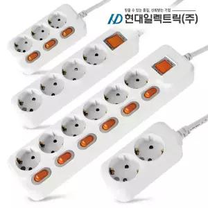 국산 접지 멀티탭 절전형 개별 스위치 멀티 콘센트 2구 3구 4구 5구 6구 10A 16A 1.5m 3m 5m 10m 220V 플러그