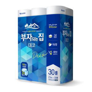 모나리자 부자되는집 데코 3겹 30롤 1팩 화장지 휴지