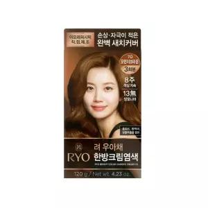 려 우아채 멋내기 한방크림 염색약 오렌지 브라운 7O 새치전용