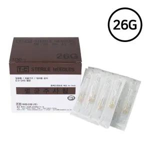 멸균 주사침 26G (100p) 압출 니들 짜는 도구 주사 바늘 압출기 피지 제거
