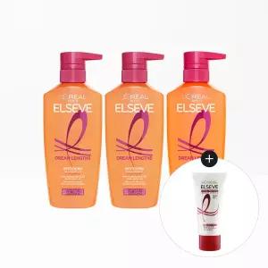[로레알파리] 드림랭스 샴푸 400ml/컨디셔닝 헤어팩 375ml 3개+TR5 헤어팩50ml