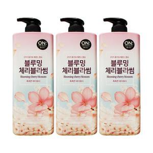 엘지 온더바디 바디워시 블루밍 체리블라썸 900g 3개