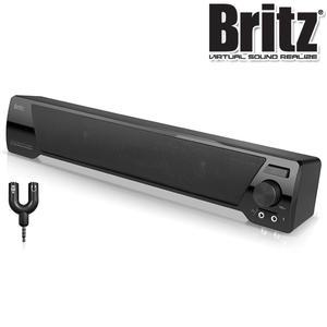 브리츠 BA-R1 SoundBar 사운드바 스피커 PC 컴퓨터 노트북 USB전원 헤드셋 마이크단자 Y젠더포함
