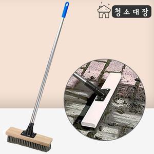 청소대장 스텐 바닥솔 30센치 스텐봉 세트 화장실 물 밀대 막대 바닥 청소 솔 브러쉬 업소