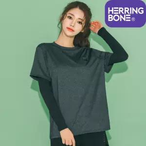 여성 래쉬가드 루즈핏 암레깅스 반팔 레이어드 수영복 비치웨어 상의 RC104W
