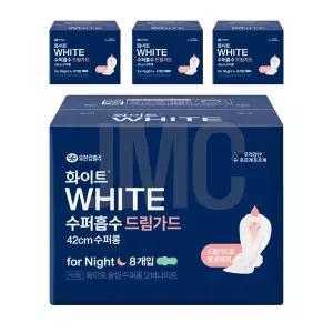 화이트 수퍼흡수 드림가드 42cm 수퍼롱 오버나이트, 8개입, 4개