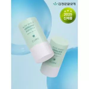 [하프클럽/김정문알로에]큐어 알로에 쉴드 쿨링 온가족용 민트 선스틱 23g (수딩자차) 2개