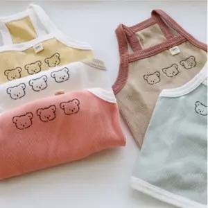 고품질 강아지 곰세마리 나시티 브라운 2XL 1P 여름 티셔츠 애견나시티 (WFHZYC0)