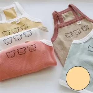 고품질 강아지 곰세마리 나시티 옐로우 2XL 1P 여름 티셔츠 애견나시티 (WFHZYC4)