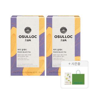 오설록 피치 블랙티 티백 20입, 2개+증정(그린티웨하스 100g, 1개+러닝 쇼핑백(소), 1개)