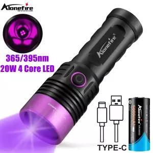 Alonefire SV53 20W 365nm 고출력 UV 손전등 자외선 블랙 라이트 감지기 돈 애완 동물 소변 건조 얼룩 침대