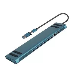 Coms 17 in 1 멀티 도킹 스테이션 랜카드 M.2 SSD 허브 FA868