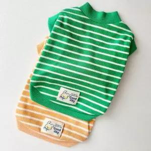 강아지 스트라이프 브이넥 나시티 2XL 1P 골지 민소매 (WFFVQOZ)