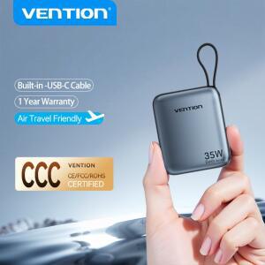 Vention CCC 10000mAh 35W 파워뱅크 고속 충전 휴대용 미니 3C 아이폰 17 샤오미 외장 예비 배터리