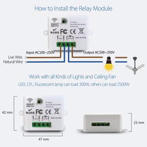 10A 릴레이 수신기와 AB RF433MHz 리모컨 조명 스위치 벽면 패널 무선