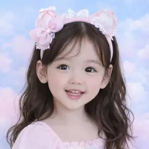 [메르시밴드](대구신세계) 여아 리본 프릴 캣 헤어밴드 2 color