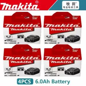 100 마키타 6.0 Ah 배터리 18V LXT 리튬이온 BL1860 LED 표시등 배터리18v 전동 공구 정품 18v 6Ah
