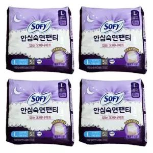 쏘피 안심 팬티형 생리대 바디피트 대형 L 5개입 x 4팩