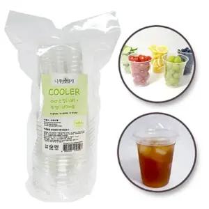 영스타 14온스 아이스컵 뚜껑 세트 10P 410ml 9547/일회용/투명컵/테이크아웃/포장/과일컵/아이스/커피