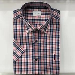 [예작]예작 21S/S 네이비 체크 일반핏 반팔셔츠 YJ1MBR464_SC