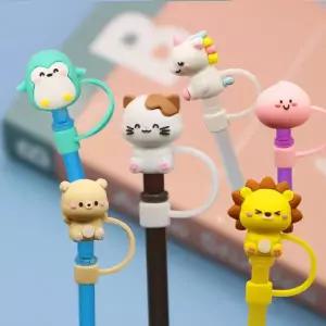 6개세트 텀블러 빨대마개 8mm 실리콘 커버 덮개