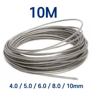 스텐 와이어 로프 10M 절단 판매 (수량만큼 연결) 와야 두꺼운 규격 4~10mm 와이어 줄 빨래줄 공예 액자걸이