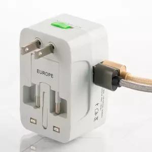 전세계호환 USB 2포트 해외 여행용 멀티 아답터