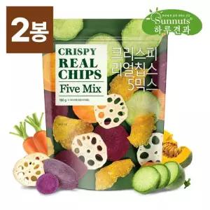 하루견과 [1+1 총2봉] 크리스피리얼칩스 180g 영양간식 야채칩 자색고구마칩 연근칩