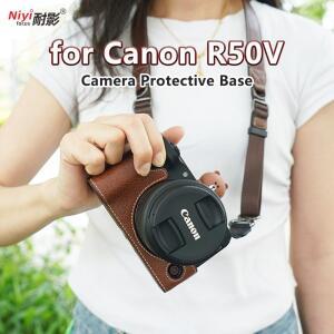 Canon R50V 카메라 베이스 커버용 보호 케이스 EOS 하프 안티 스크래치 방수 하단 오픈 스트랩