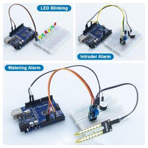 LAFVIN 기본 스타터 키트 Arduino Uno R3 프로젝트용 전자 부품 호환용 보드 포함 DIY 튜토리얼