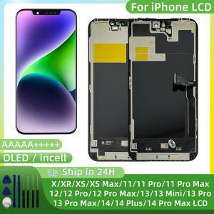 OLED 14 아이폰 X LCD XR XS MAX 11 12 프로 디스플레이 13 맥스 스크린 페이스 ID 터치 플러스 미니 인셀