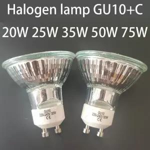 2개 10개 Gu10 베이스 램프 220v 할로겐 전구 스팟 조명 20W 25W 35W 50W 75W 유리 할로겐 텅스텐 램프 컵