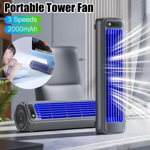 2000mAh 휴대용 팬 전동 에어컨 조용한 벽 마운트 데스크 타워 가정용 3 속도 충전식