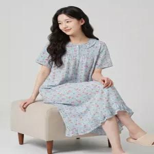 MJ ON 1800-84 여성 잠옷 레이온 원피스 얇고 가벼운 자연섬유 반팔 드레스