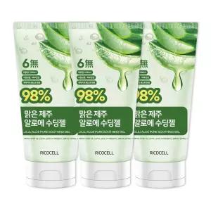 리코셀 맑은 제주 알로에 수딩젤 150ml x 3개 /저자극/6무/수분/보습/패밀리