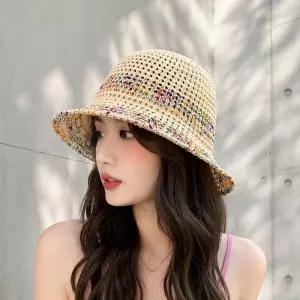 여름 여성 라탄 버킷햇 밀짚 벙거지 왕골 얼굴소멸 챙넓은모자