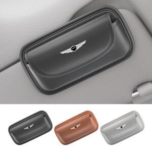 자동차 바이저 PU 가죽 안경 가방 착용 방지 안티 스크래치 선글라스 보관 GENESIS G80 G70 G90 G60