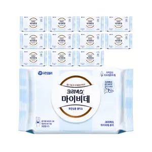 크리넥스 마이비데 캡형 50매 12팩 물에녹는 휴대용 클린케어 화장실용 물티슈 비데티슈
